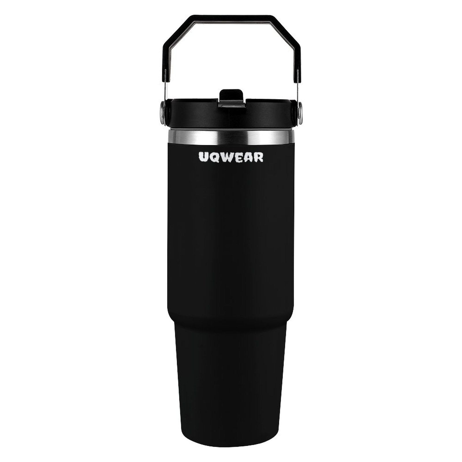 Black Travel Tumbler with Handle | Insulated Mug