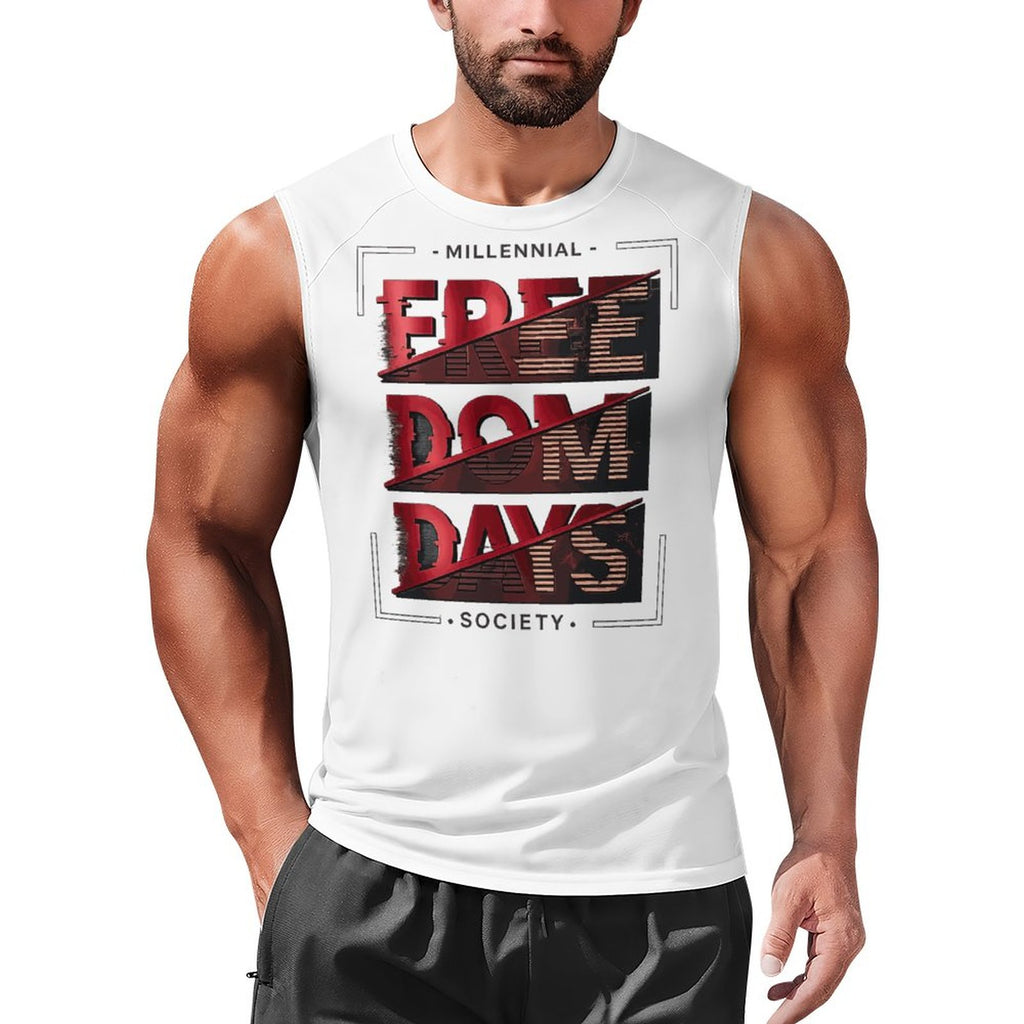 Men's White Graphic Tank Top