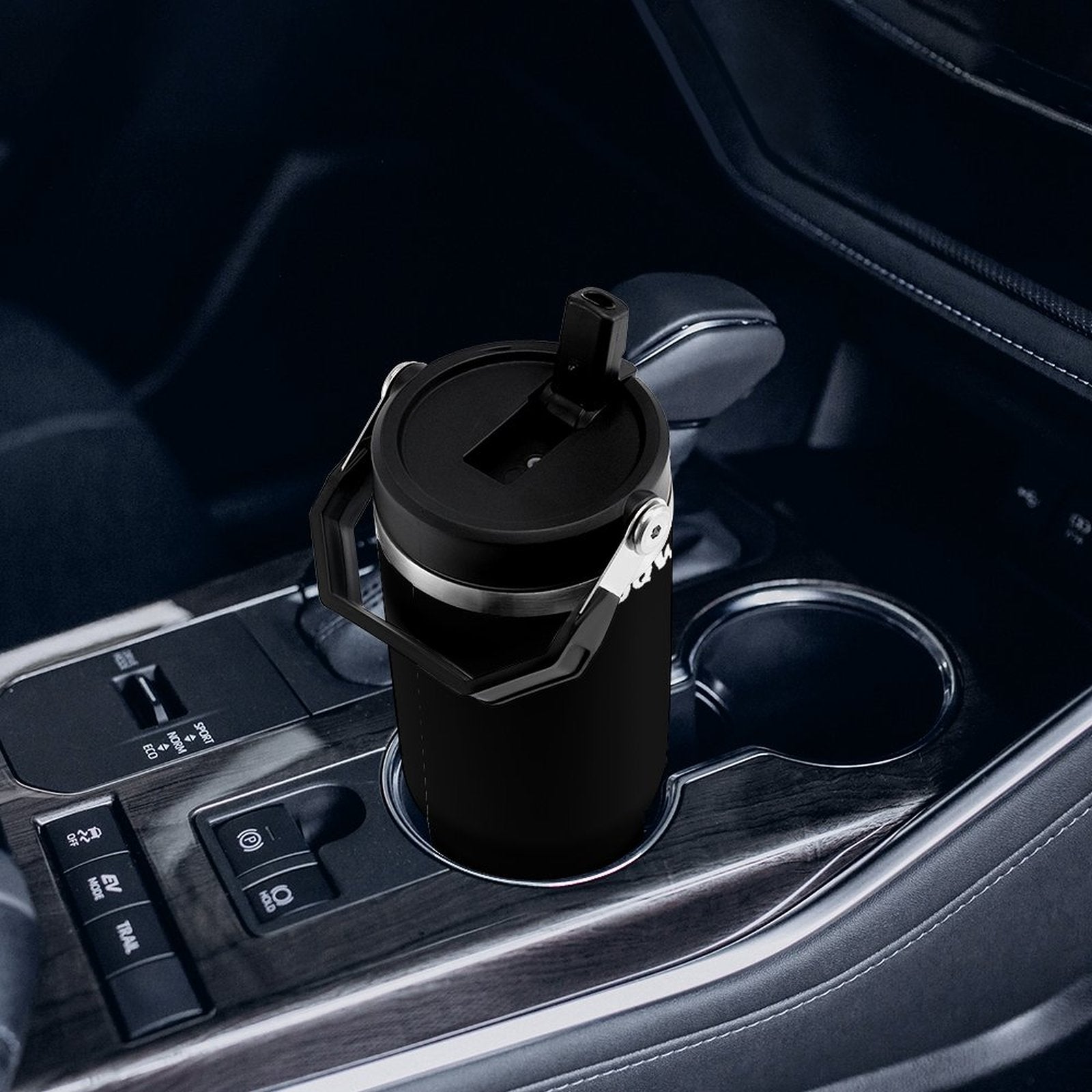 Black Travel Tumbler with Handle | Insulated Mug