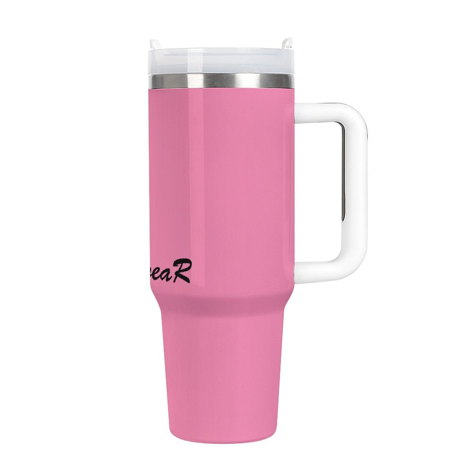 Pink Insulated Tumbler with Handle – Large Capacity Travel Mug