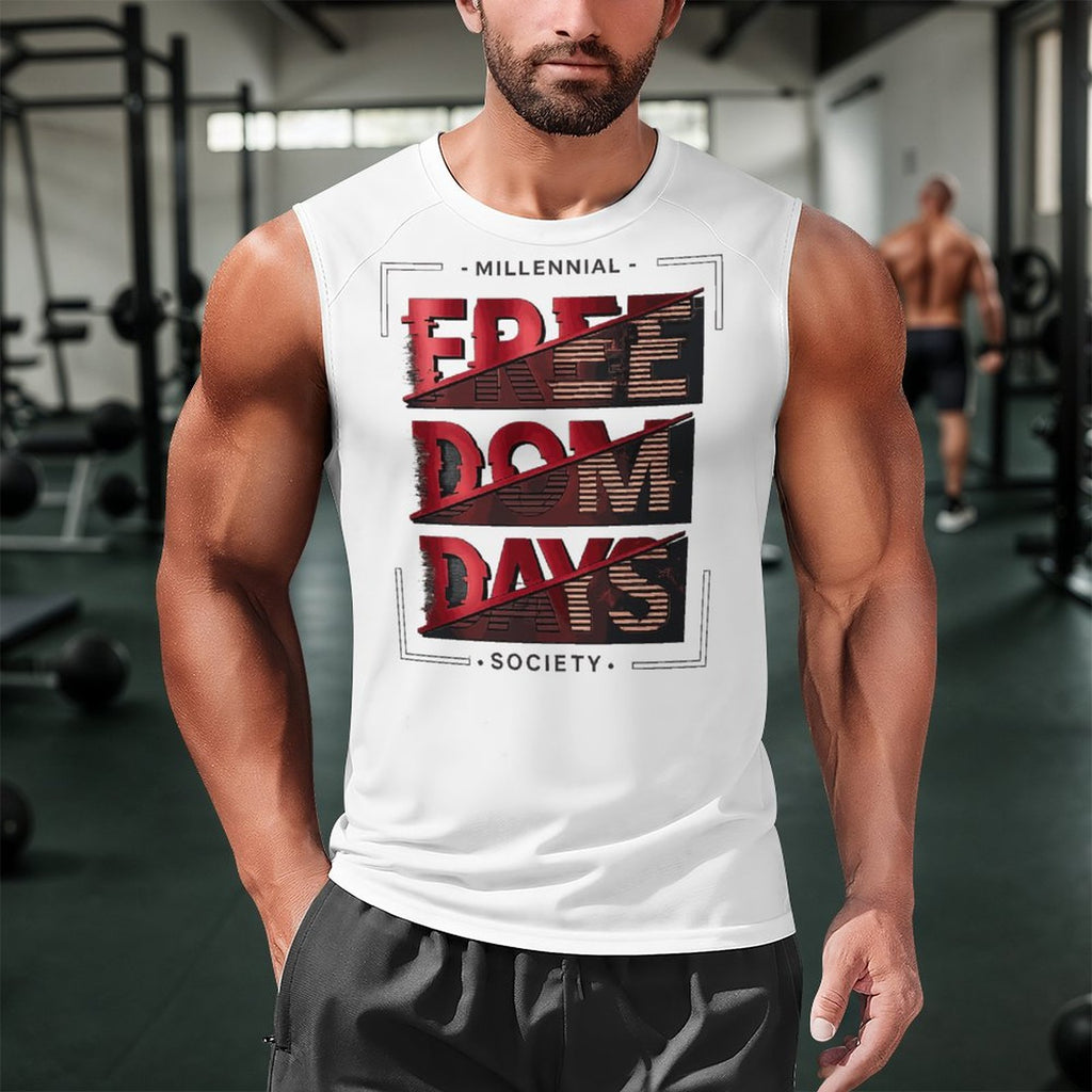 Men's White Graphic Tank Top