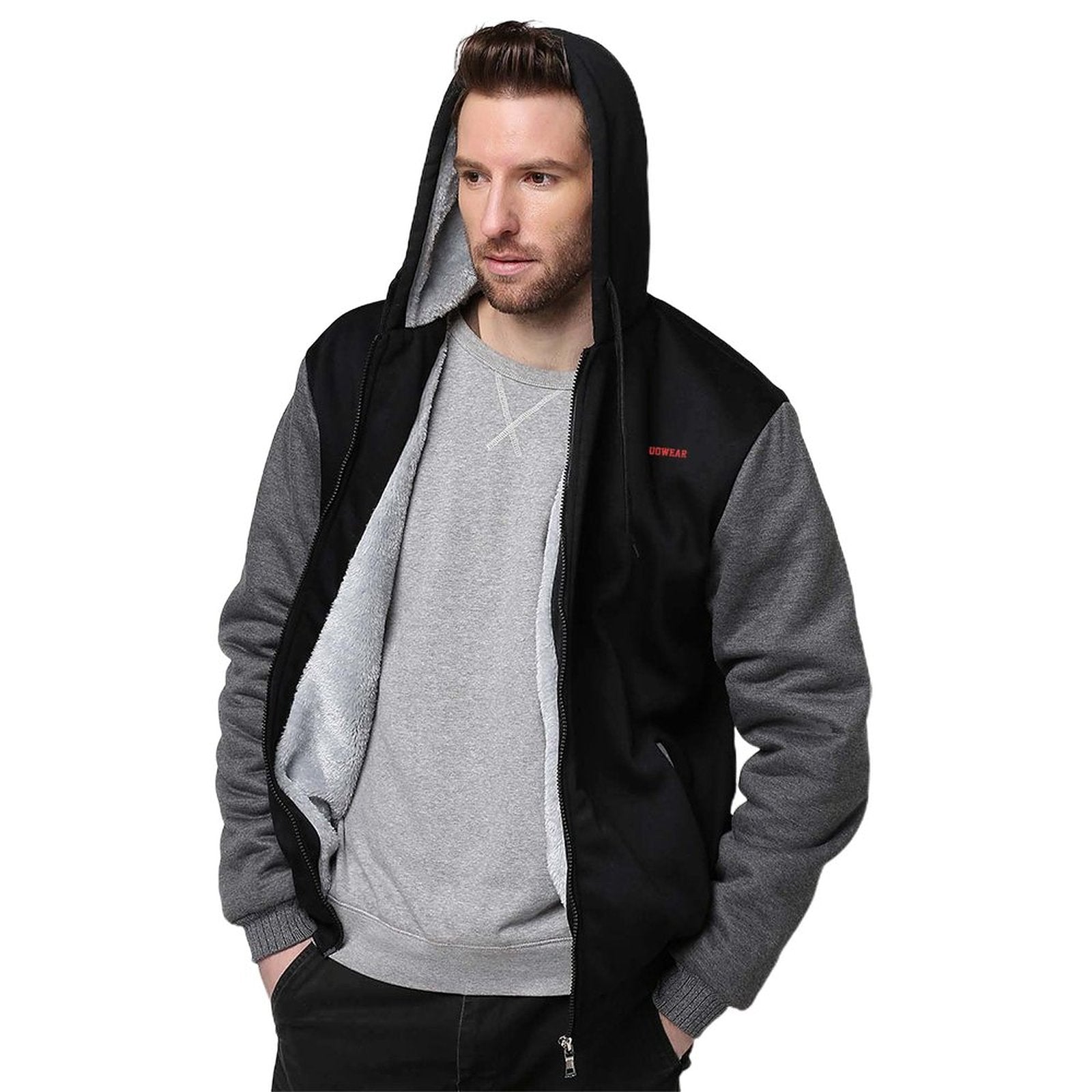 Men's Winter Fleece-Lined Hooded Jacket