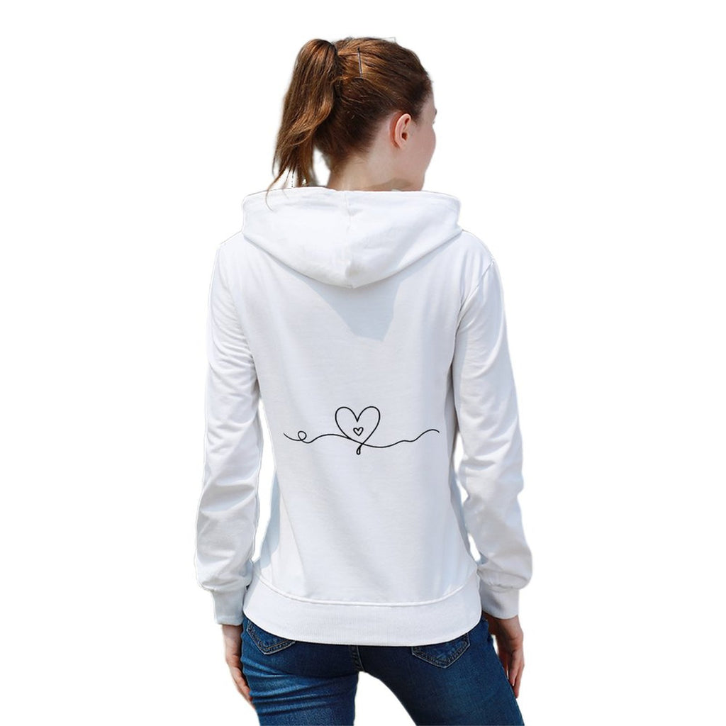 Women's Heart Line Art Graphic Hoodie