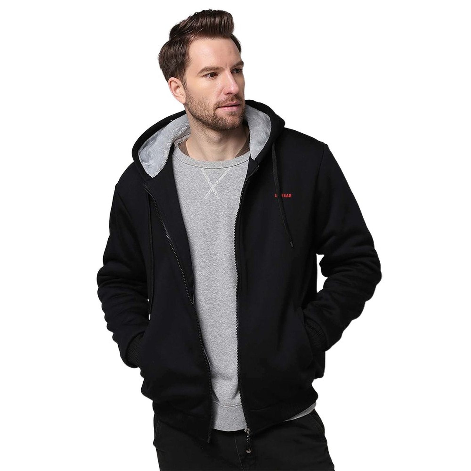 Men's Winter Fleece-Lined Hooded Jacket