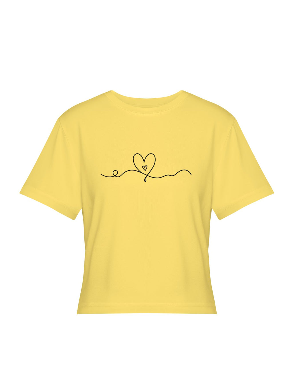 Women's Minimalist Heart Line Graphic Crop Top