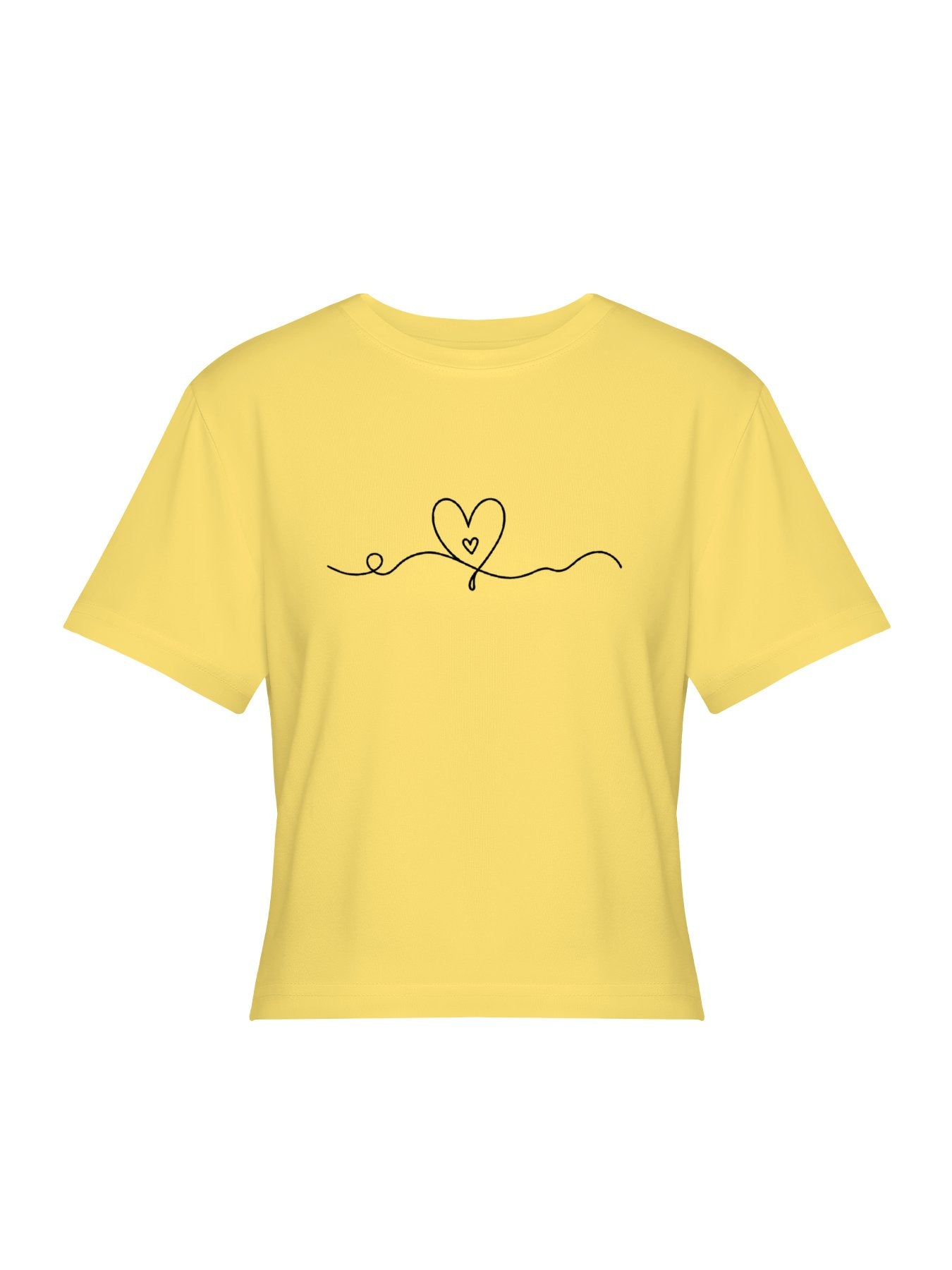 Women's Minimalist Heart Line Graphic Crop Top