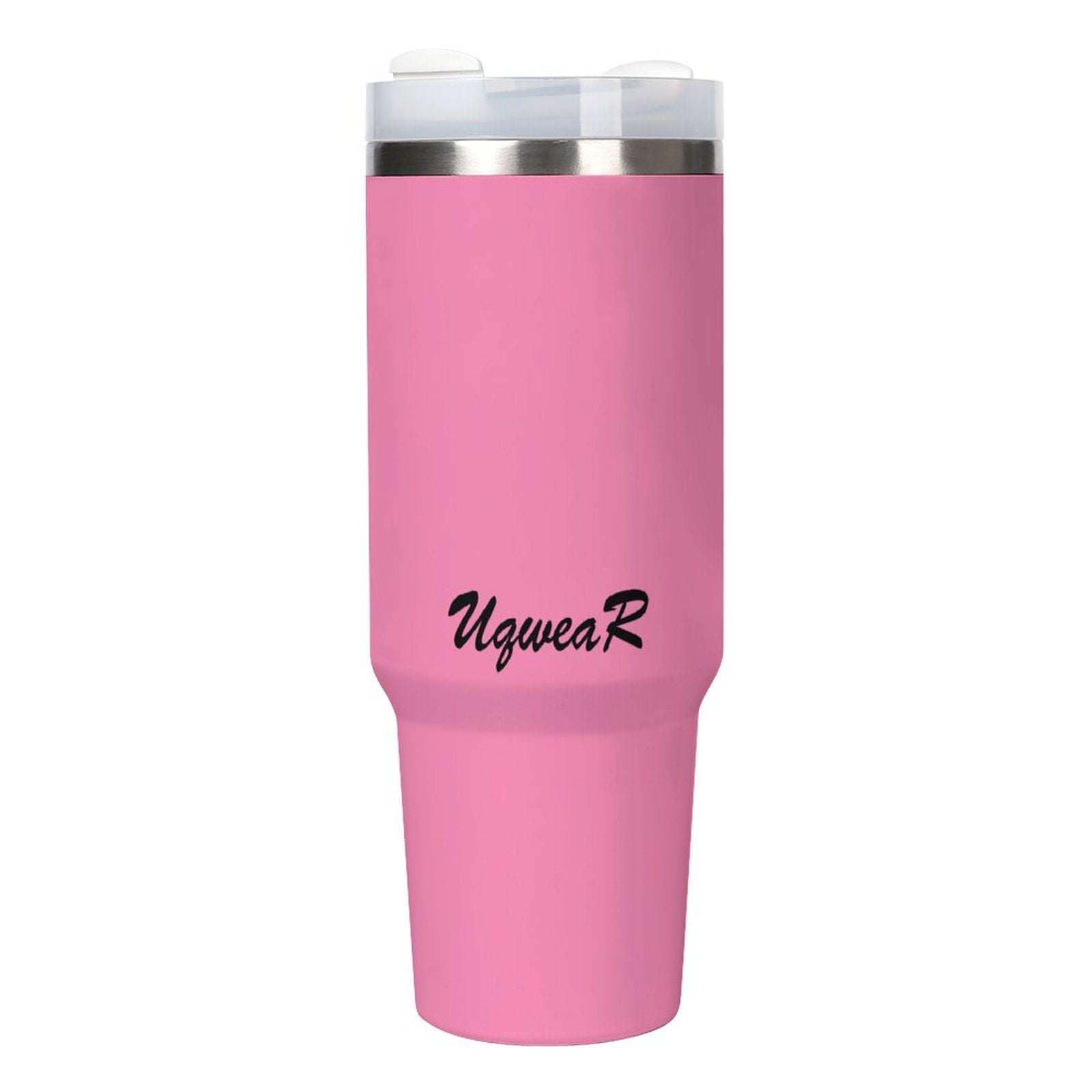 Pink Insulated Tumbler with Handle – Large Capacity Travel Mug