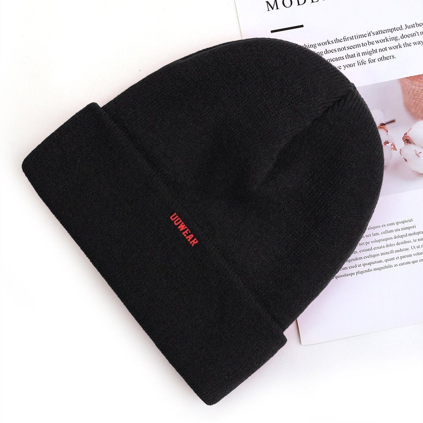 Black Knit Beanie Cap