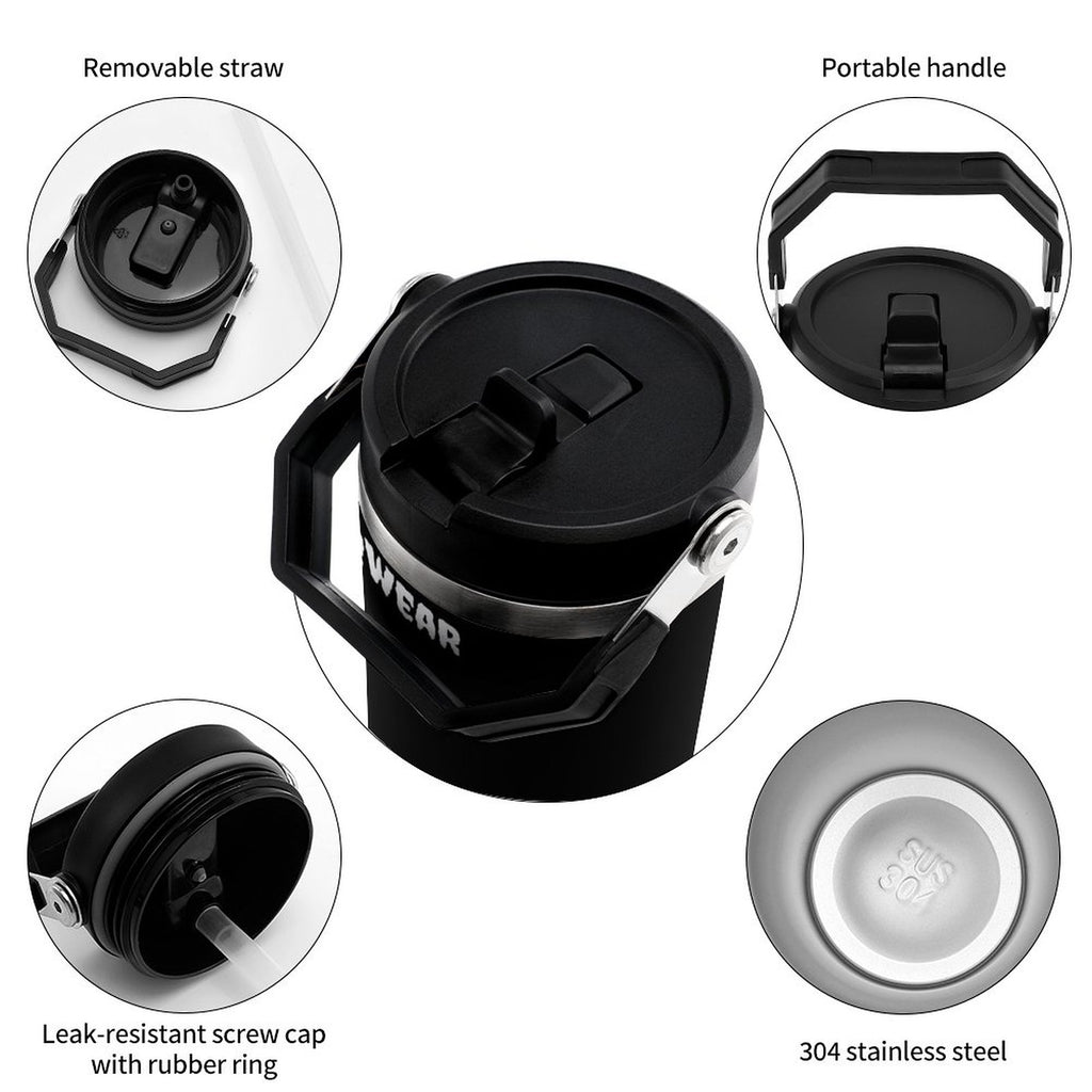 Black Travel Tumbler with Handle | Insulated Mug