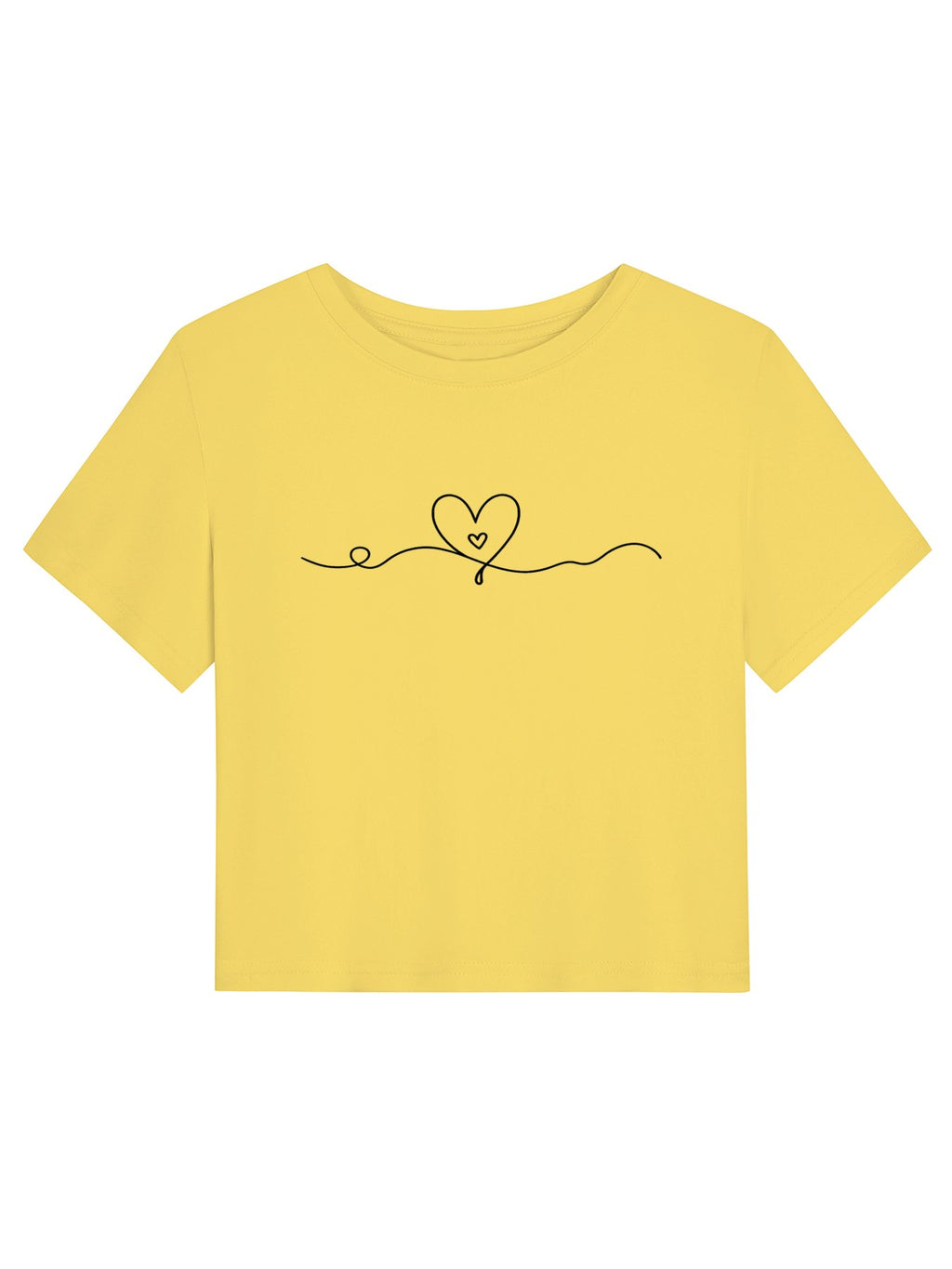 Women's Minimalist Heart Line Graphic Crop Top