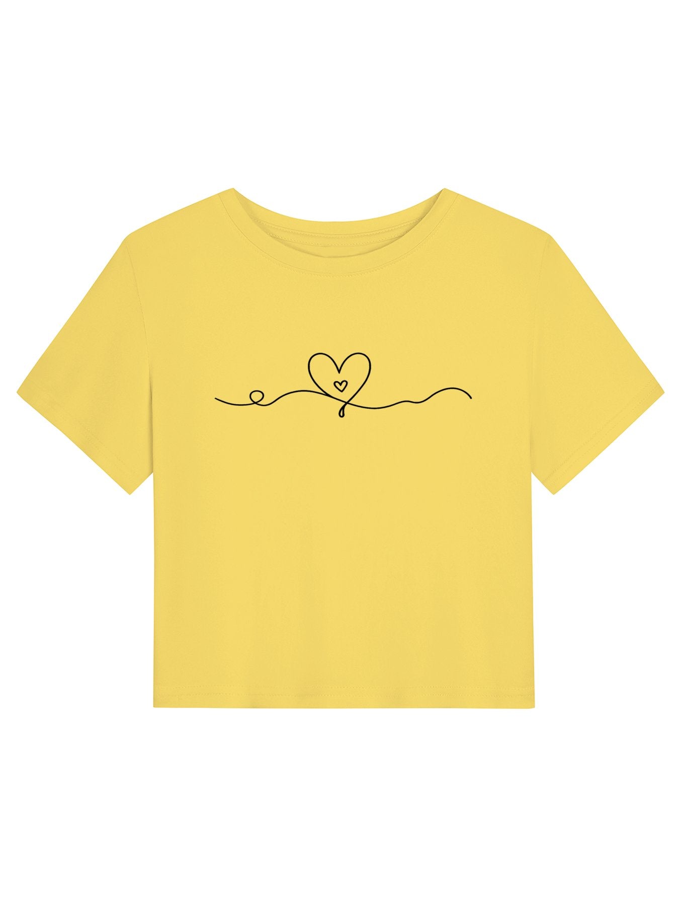 Women's Minimalist Heart Line Graphic Crop Top