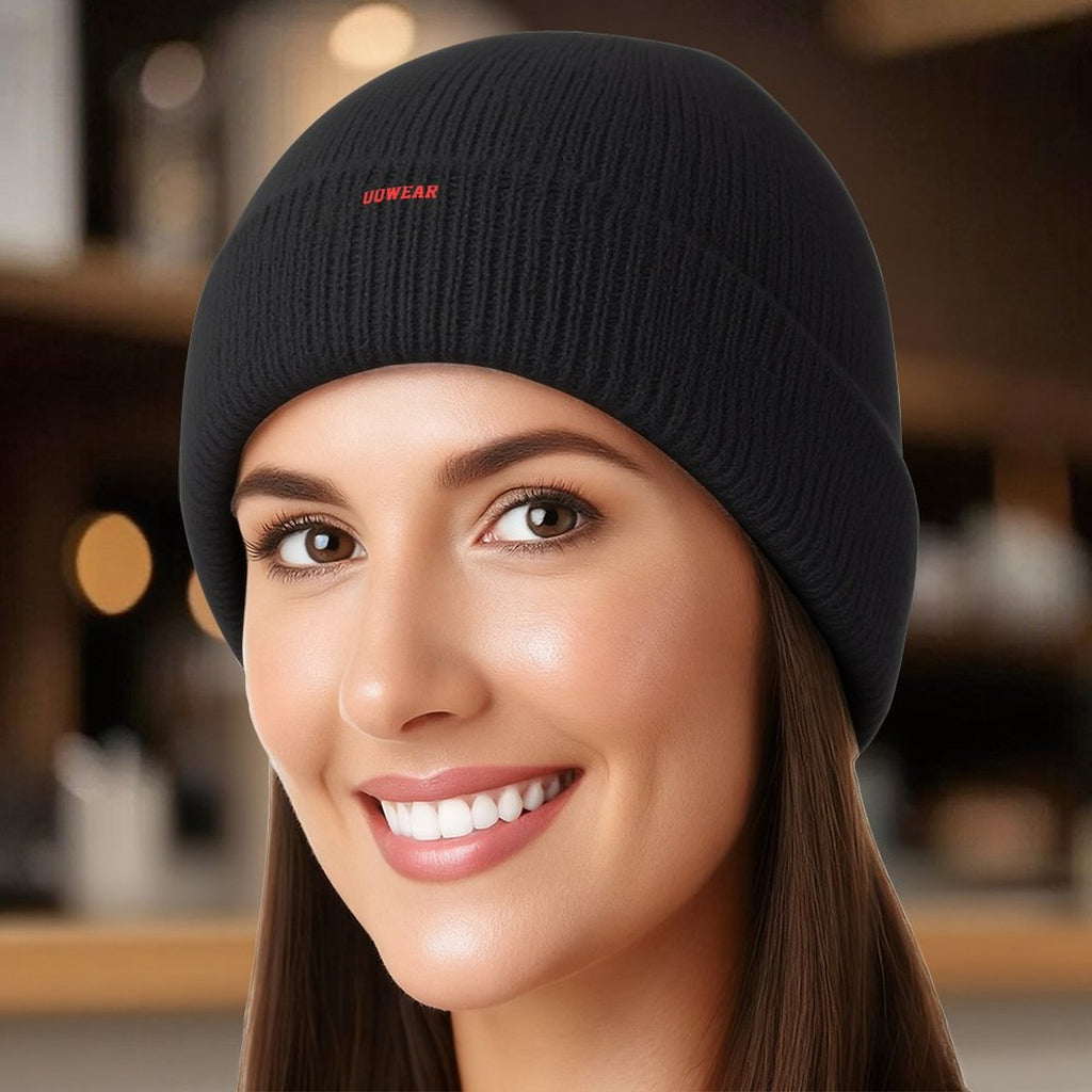Black Knit Beanie Cap