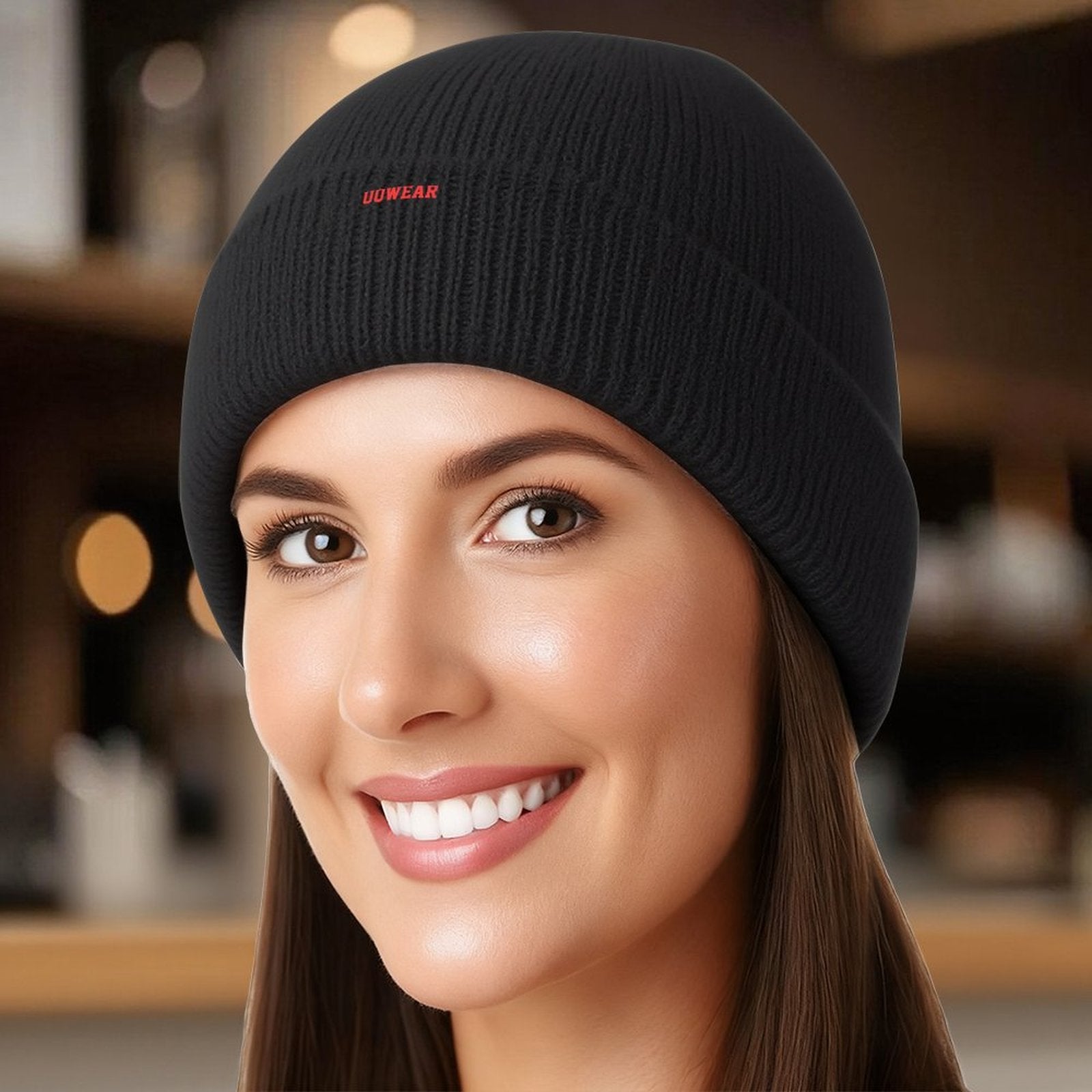 Black Knit Beanie Cap