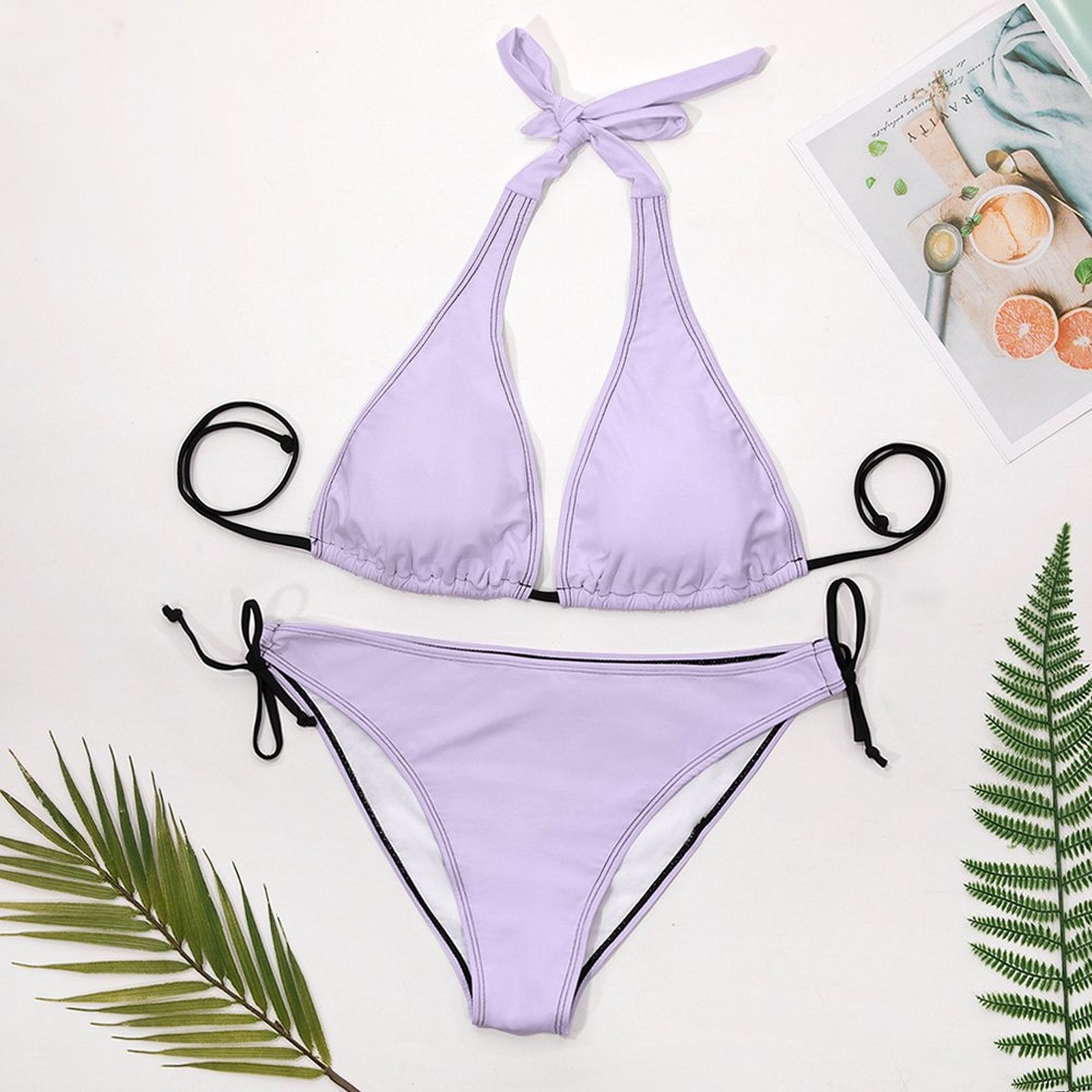 Women's Halter Triangle Bikini Set