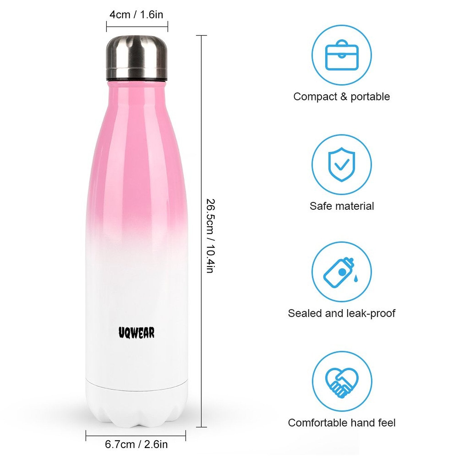 Gradient Stainless Steel Water Bottle – Double Wall Vacuum Insulated Flask
